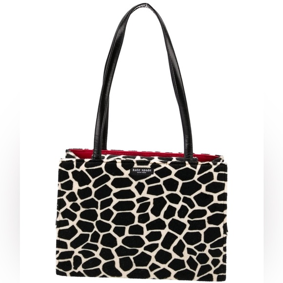 Kate Spade Vintage Y2K Faux Fur Animal Print Tote Bag - Picture 1 of 11